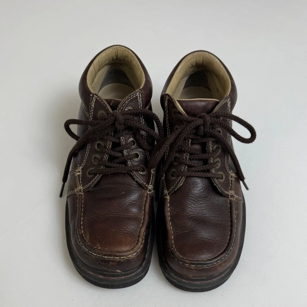 Vintage Dr. Martens 90s Brown Leather Chunky Lace Up Boots M Size 9 W Size 10